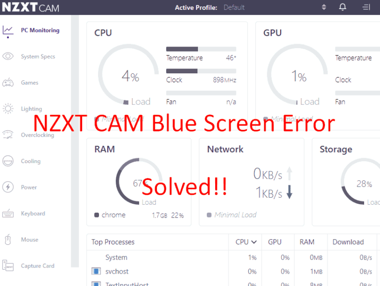 Как исправить ошибку синего экрана NZXT CAM BSOD в Windows 11 или 10